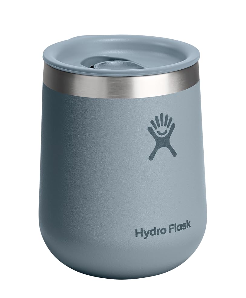 Hydro Flask 10 Oz Wine Glass - Ceramic Stemless Wine Tumbler - Unbreakable with Lid in Shale Gray - Image 4