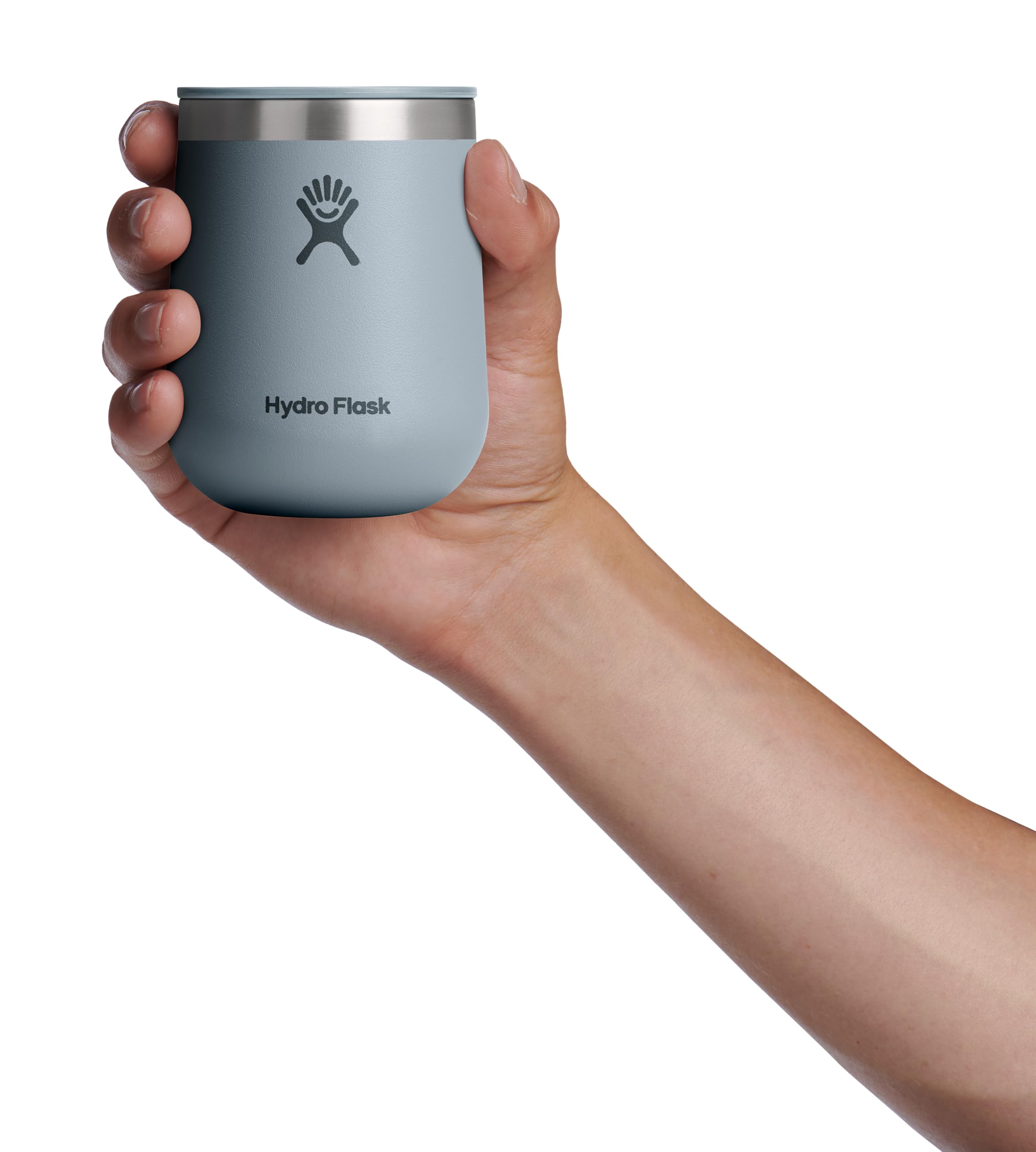 Hydro Flask 10 Oz Wine Glass - Ceramic Stemless Wine Tumbler - Unbreakable with Lid in Shale Gray - Image 5