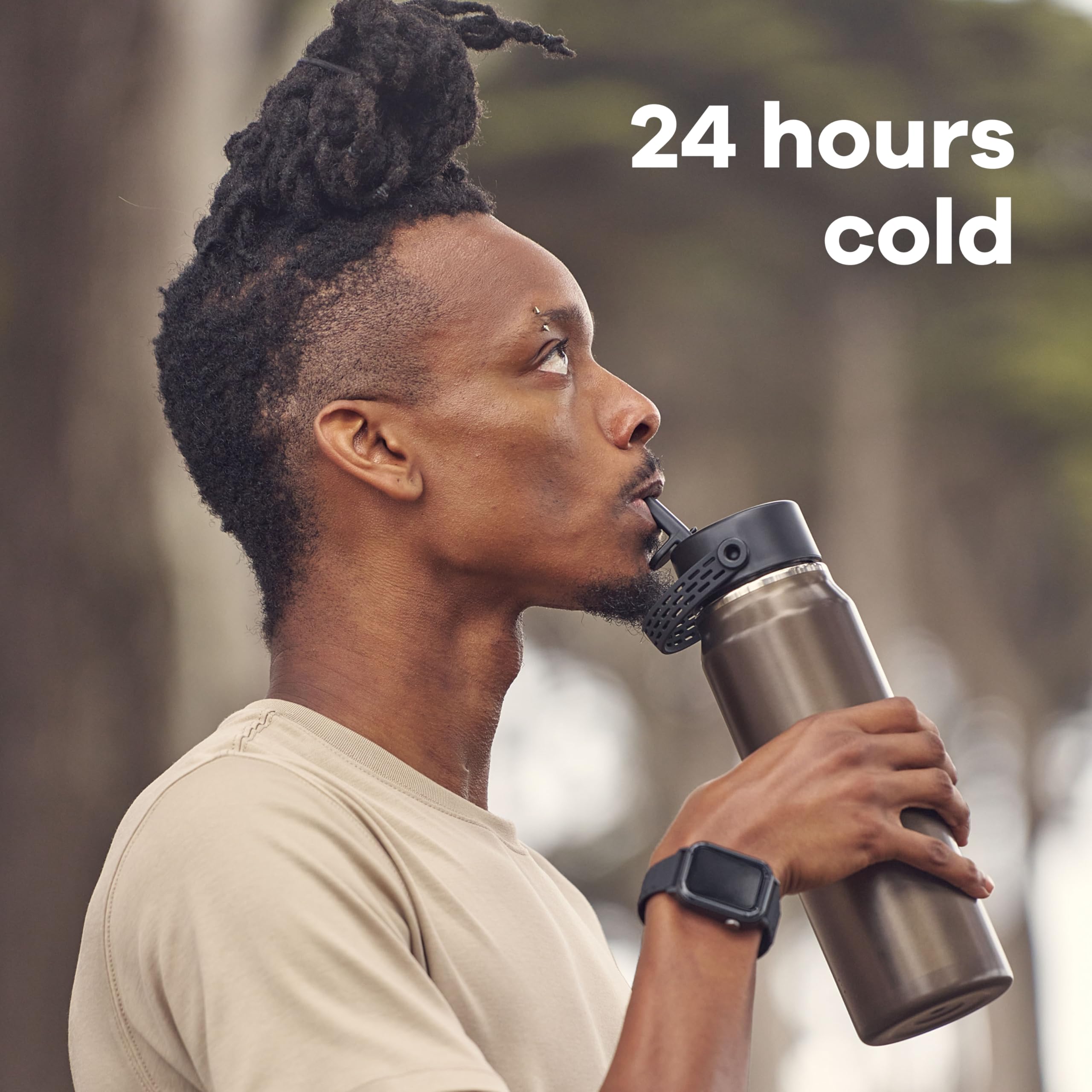 Hydro Flask 32 Oz Lightweight Wide Straw Lid - Insulated Stainless Steel Water Bottle - Hiking, Commuting Garnet Red - Image 6