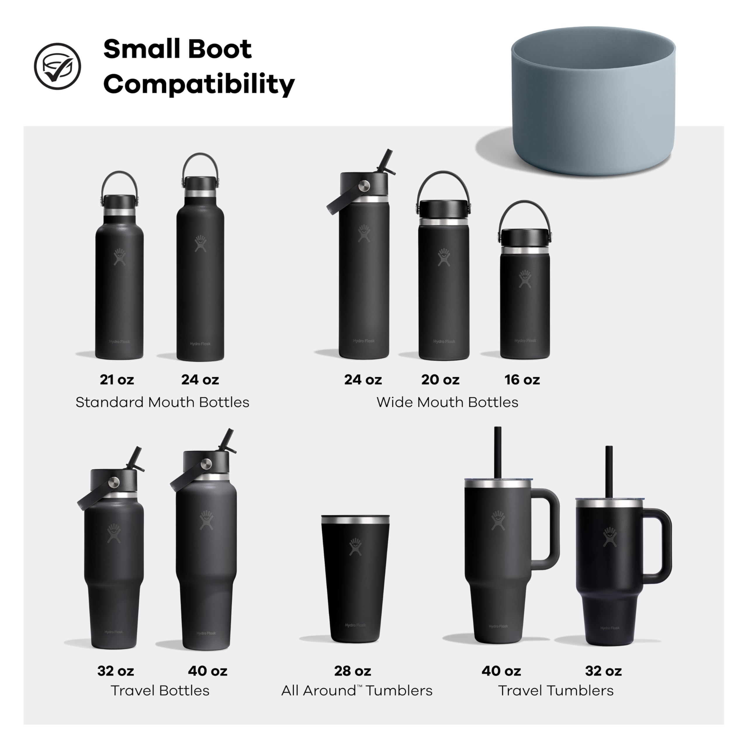 Hydro Flask Bottle Boot - Bottom Protector Sleeve - Silicone Water Bottle Accessory Small Capri Blue - Image 3