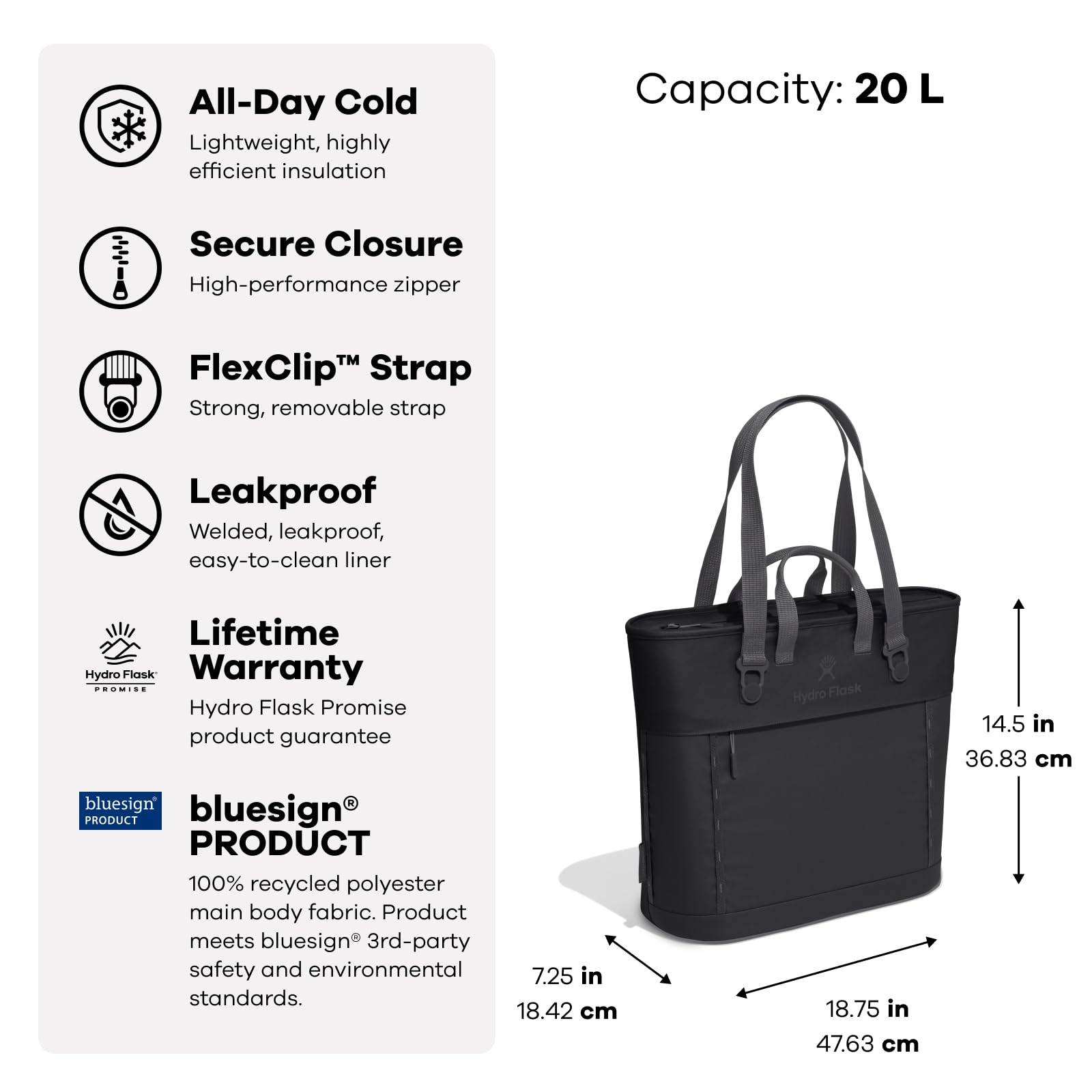 Hydro Flask Carryout Tote - Insulated Tote Bag - 20 L Capacity in Capri Blue - Image 3