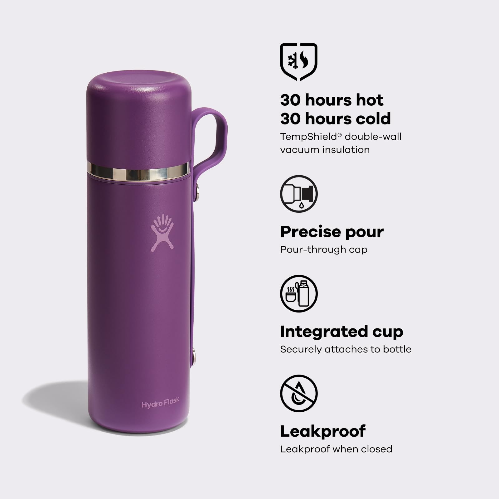 Hydro Flask Hot Flask & Cup – Insulated Stainless Steel, Hot Drink Travel Container for Coffee & Tea 28 Oz Mermaid Green - Image 5