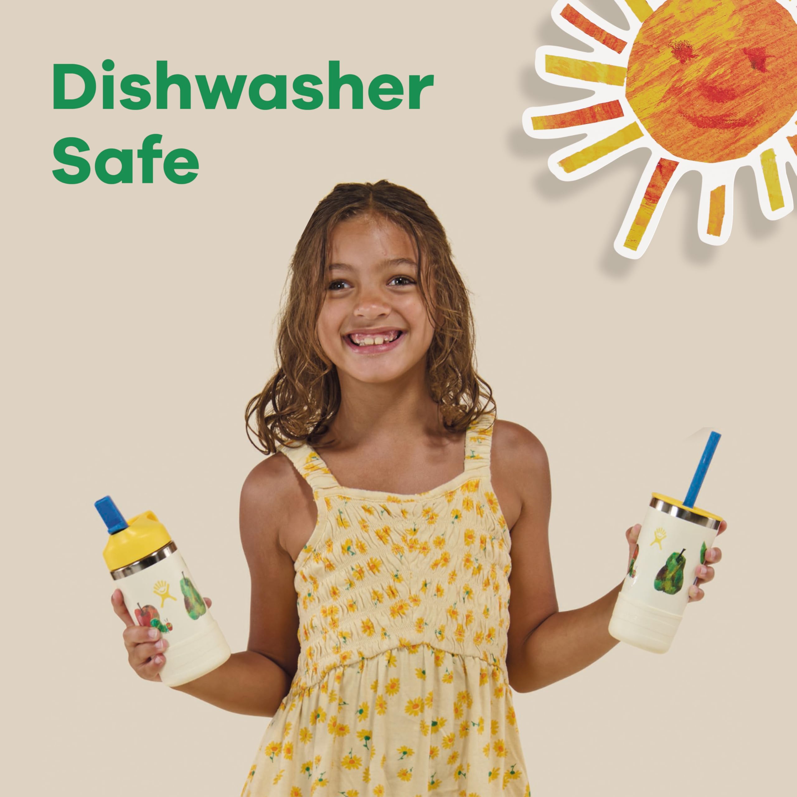 Hydro Flask Kids 12 Oz Tumbler with Lid and Straw for School - Insulated Stainless Steel World of Eric Carle™ Caterpillar - Image 4