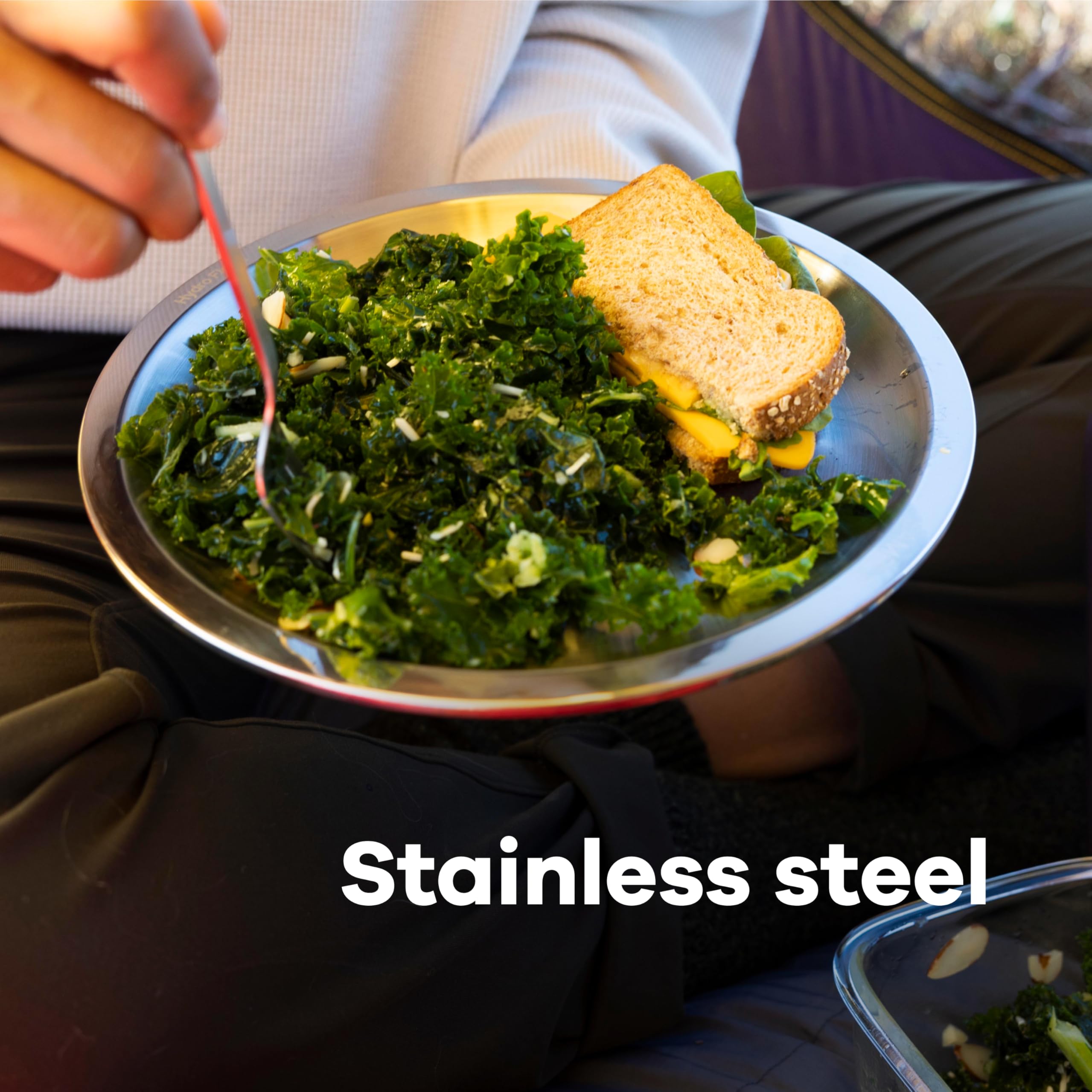 Hydro Flask Outdoor Kitchen Plate – Stainless Steel Reusable Plate – Camping Kitchen Essentials Agave Green - Image 5