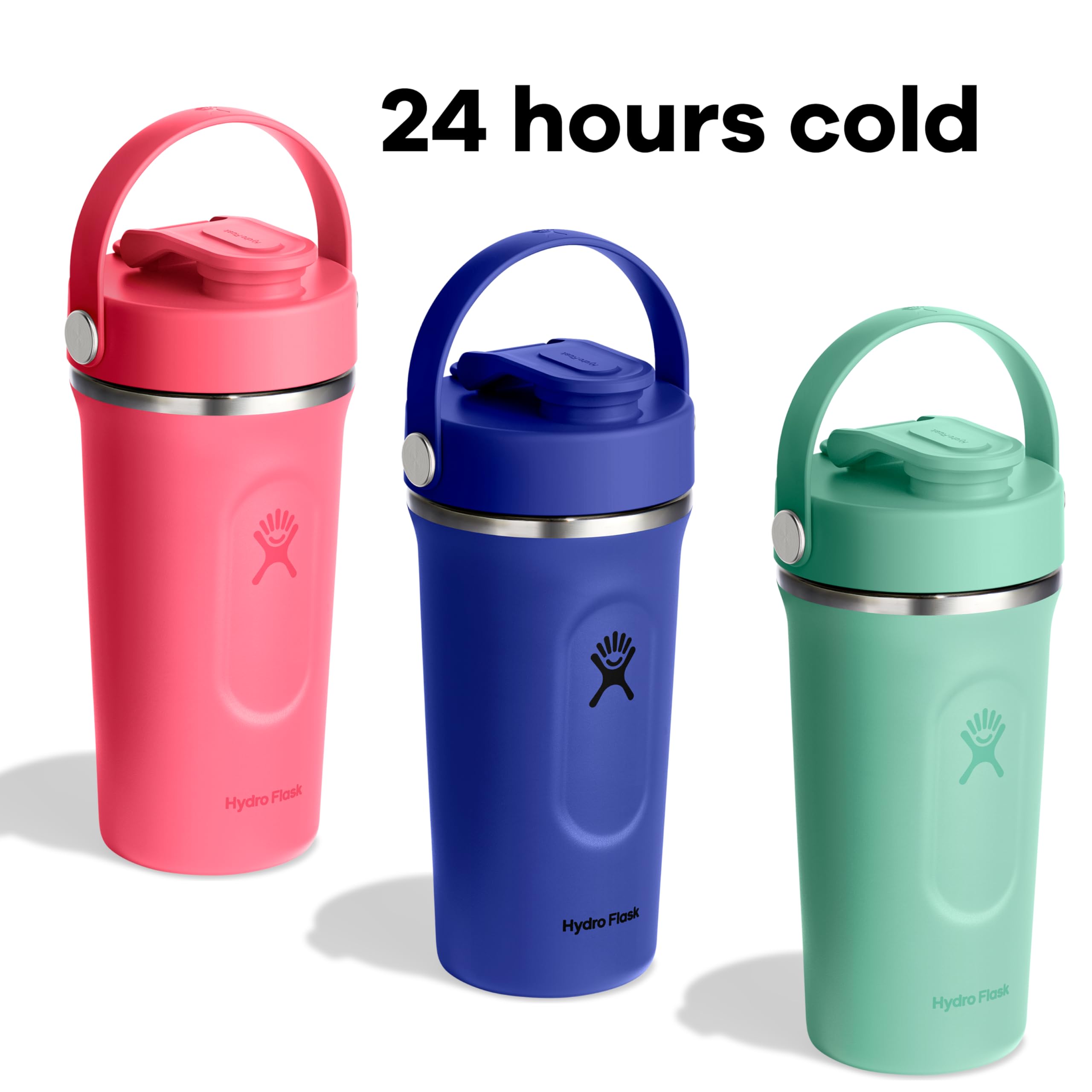 Hydro Flask Shaker Bottle – Insulated Stainless Steel Gym Bottle for Pre Workout & Protein 24 Oz Capri Blue - Image 7