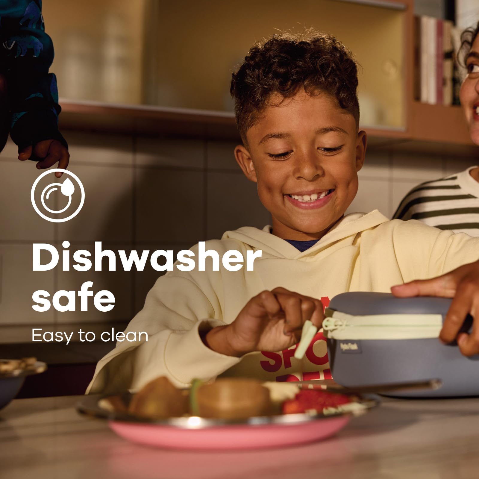 Hydro Flask Stainless Steel Kids Plate- Dishwasher Safe, Stackable, Dinner Plate in Koala Gray - Image 4