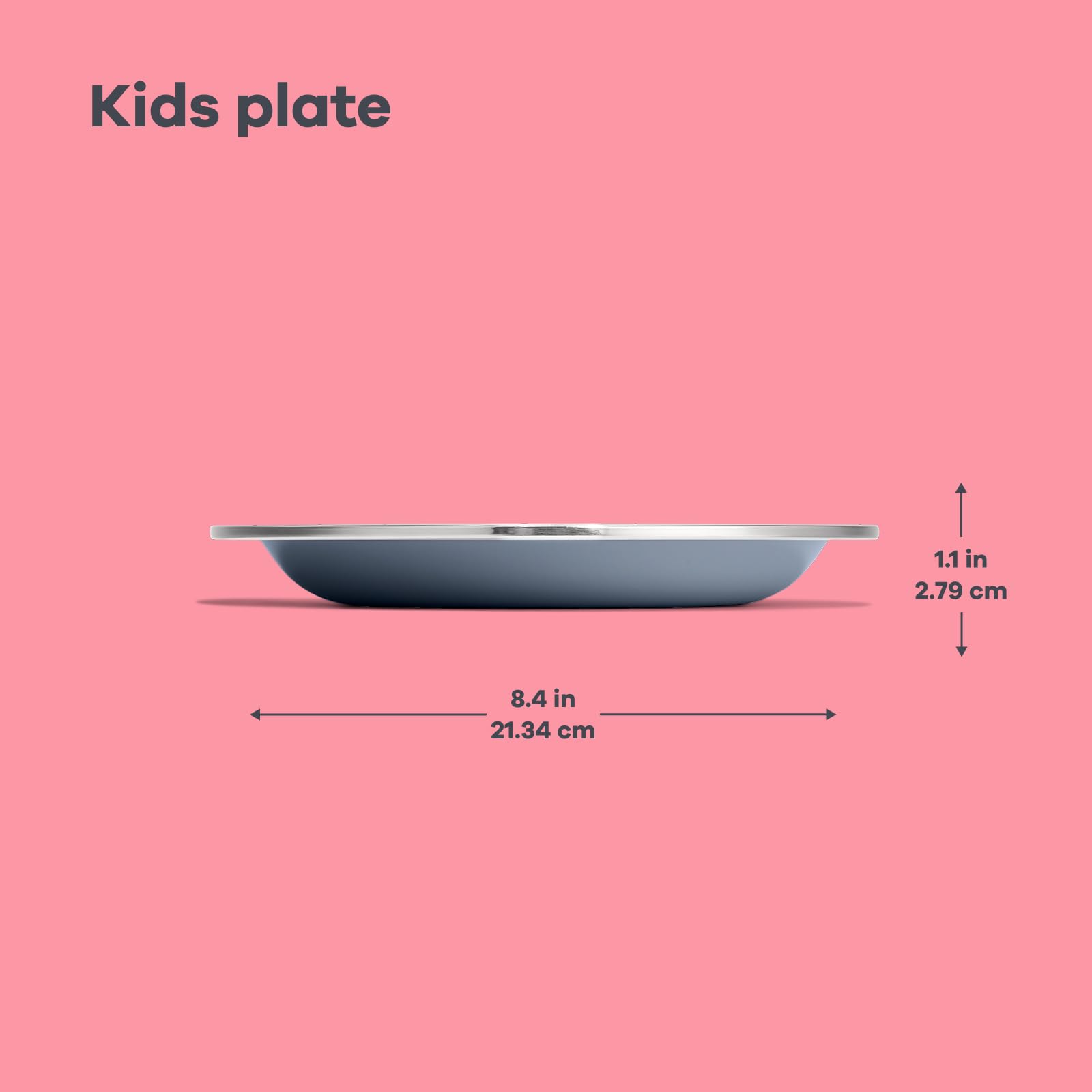 Hydro Flask Stainless Steel Kids Plate- Dishwasher Safe, Stackable, Dinner Plate in Koala Gray - Image 8