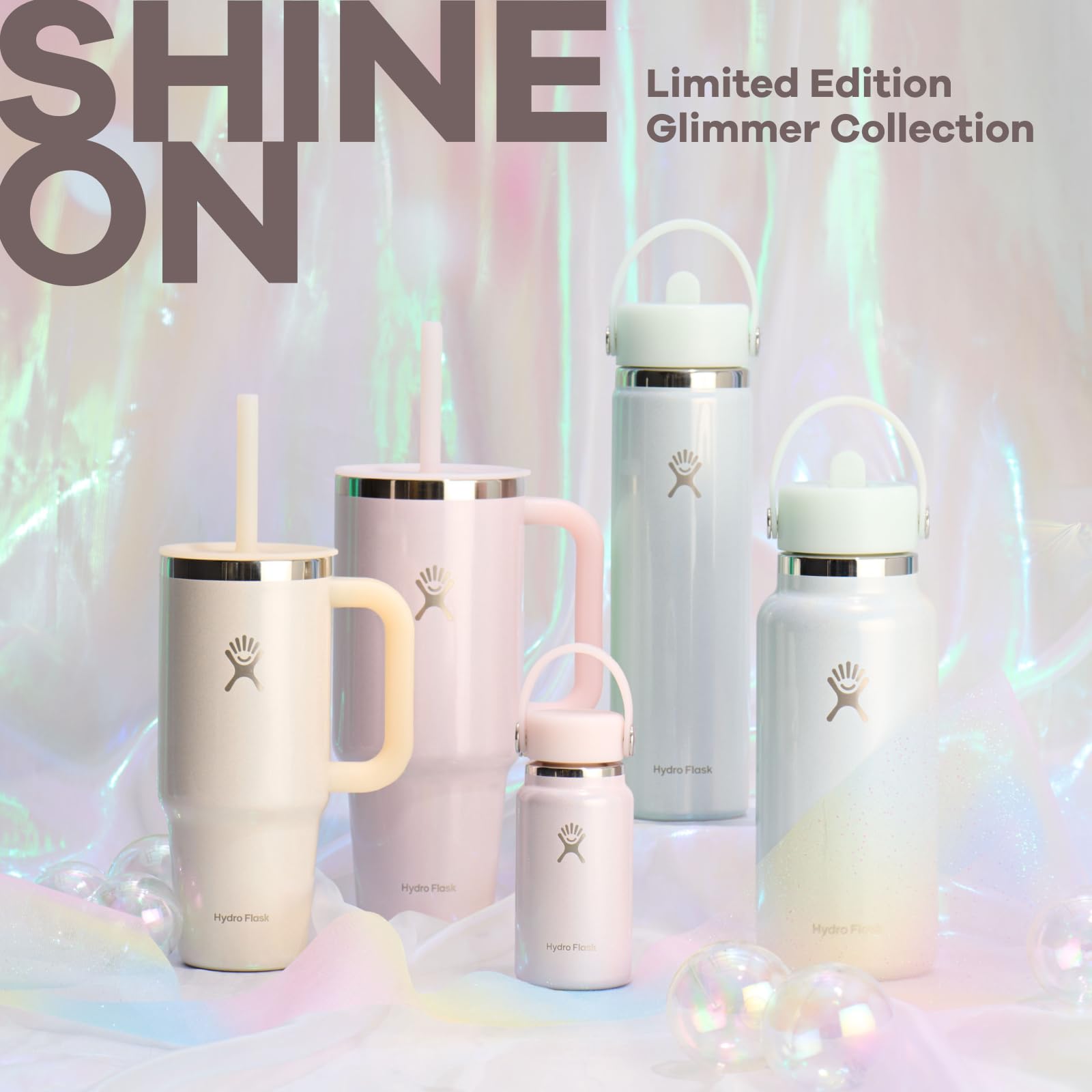 Hydro Flask Travel Tumbler with Handle, Lid and Straw - Insulated Stainless Steel in 40 Oz Glimmer Pink - Image 3