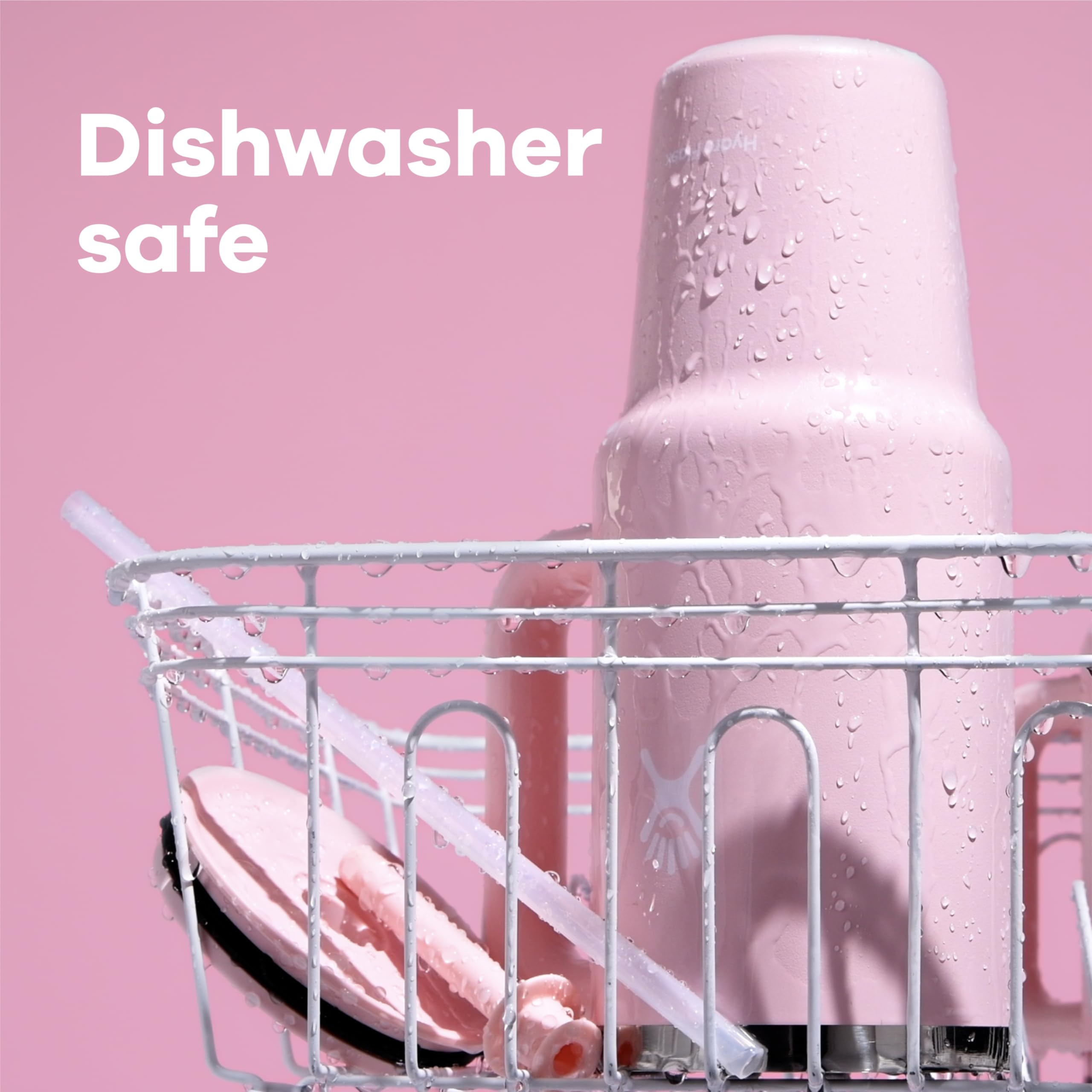 Hydro Flask Travel Tumbler with Handle, Lid and Straw - Insulated Stainless Steel in 40 Oz Glimmer Pink - Image 5