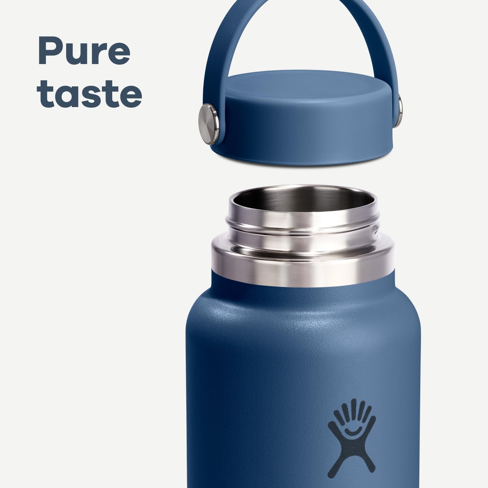Hydro Flask Water Bottle - Insulated Stainless Steel - Wide Mouth Flex Lid, Non Spill, Leakproof and Refillable in 20 Oz Capri Blue - Image 5