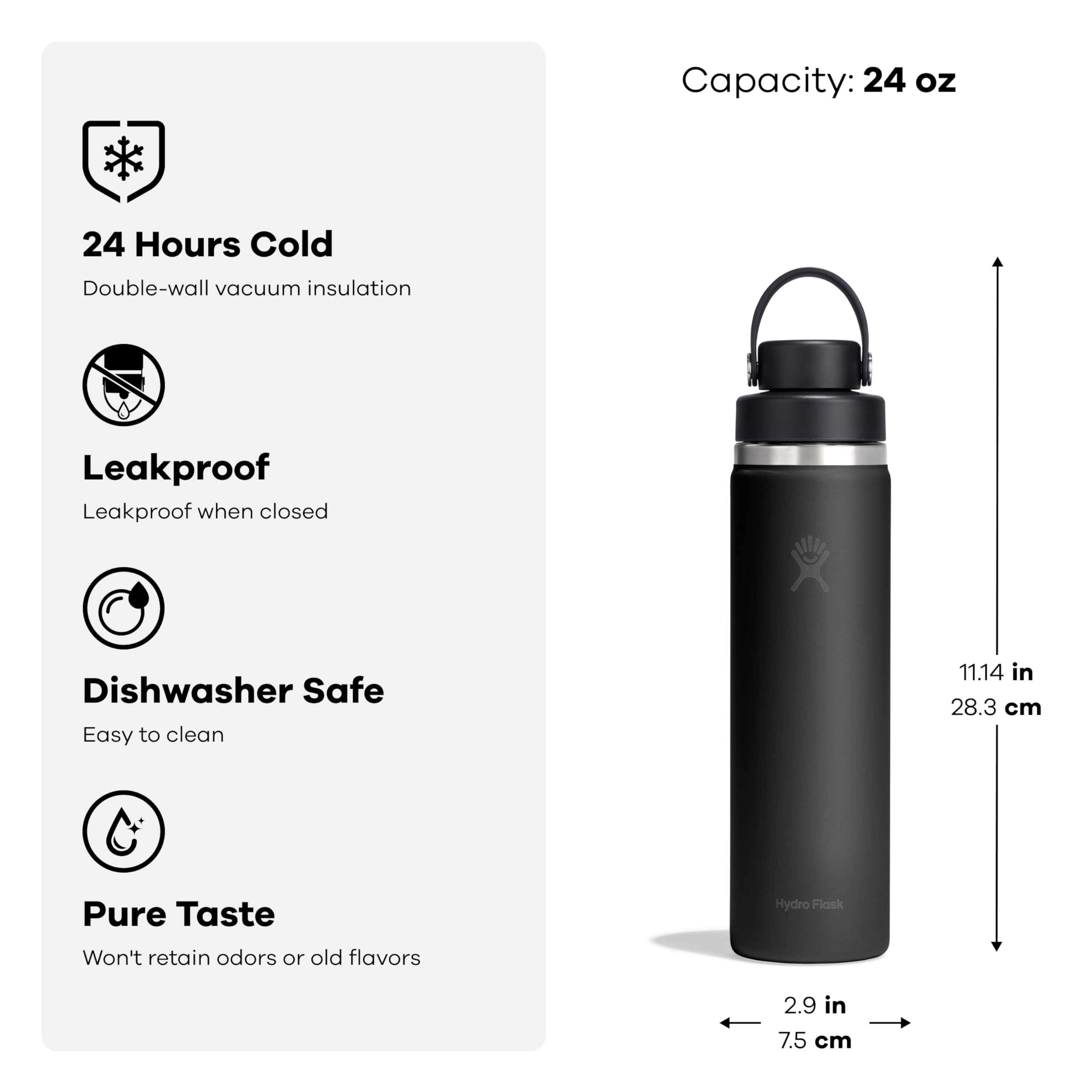 Hydro Flask Water Bottle - Insulated Stainless Steel - Wide Mouth Flex Chug Lid, Non Spill, Leakproof in 24 Oz Mermaid Green - Image 3